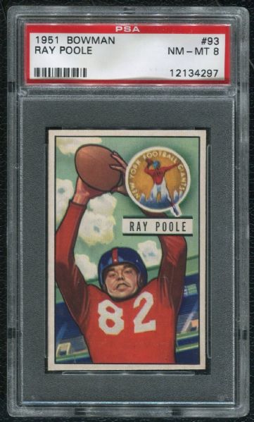 1951 Bowman #93 Ray Poole PSA 8 NM-MT