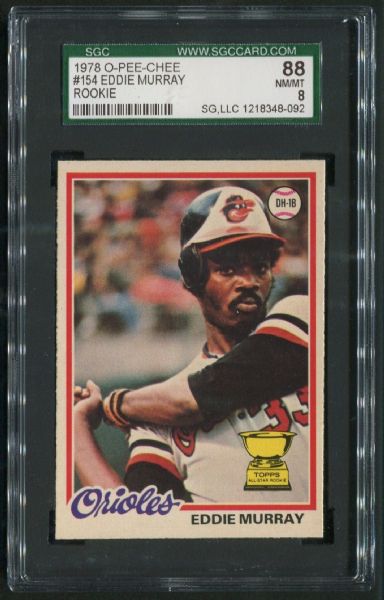 1978 O-Pee-Chee #154 Eddie Murray Rookie SGC 88 NM-MT 8