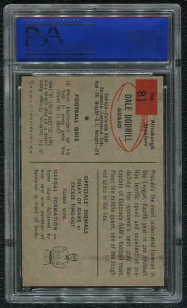 1954 Bowman #81 Dale Dodrill PSA 8 NM-MT