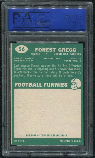 1960 Topps #56 Forest Gregg PSA 8 NM-MT