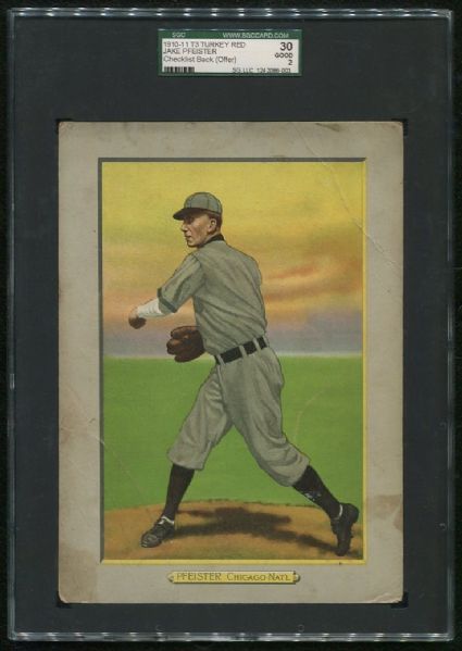 1911 T3 Turkey Red #33 Jake Pfeister SGC 30 Good 2