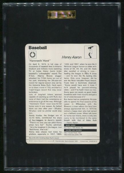 1977-79 Sportscaster Hank Aaron SGC 88 NM-MT 8