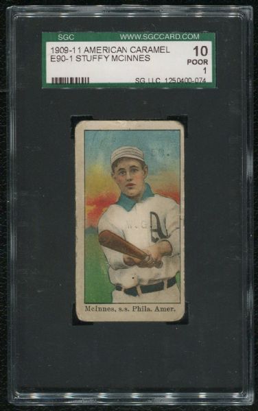 1909-11 American Caramel E90-1 Stuffy McInnes SGC 10 POOR 1