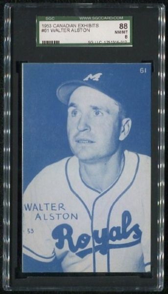 1953 Canadian Exhibits #61 Walter Alston SGC 88 NM-MT 8