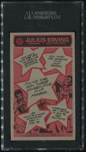 1976-77 Topps #127 Julius Erving All-Star SGC 96 MINT 9