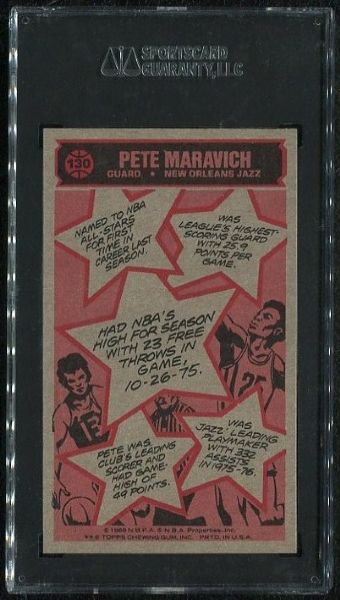 1976-77 Topps #130 Pete Maravich All-Star SGC 96 MINT 9