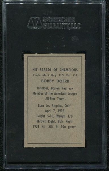 1952 Berk Ross Bobby Doerr SGC 88 NM-MT 8