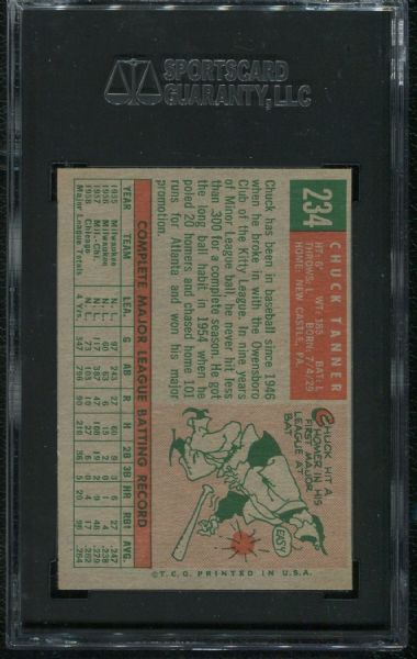 1959 Topps #234 Chuck Tanner SGC 96 MINT 9