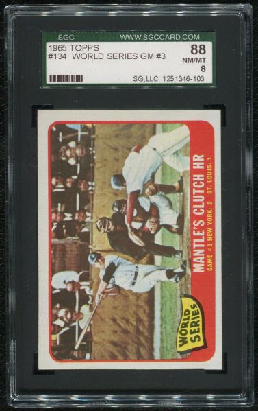 1965 Topps #134 Mantle's Clutch Home Run SGC 88 NM-MT 8