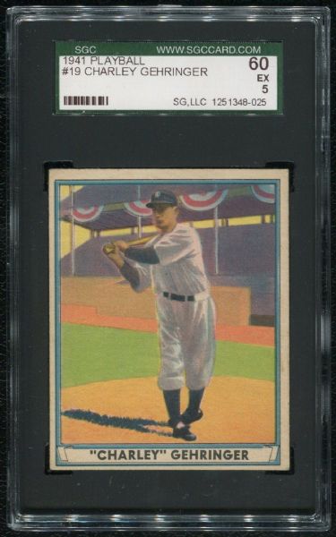 1941 Playball #19 Charley Gehringer SGC 60 EX 5