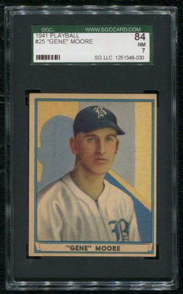 1941 Playball #25 Gene Moore SGC 84 NM 7