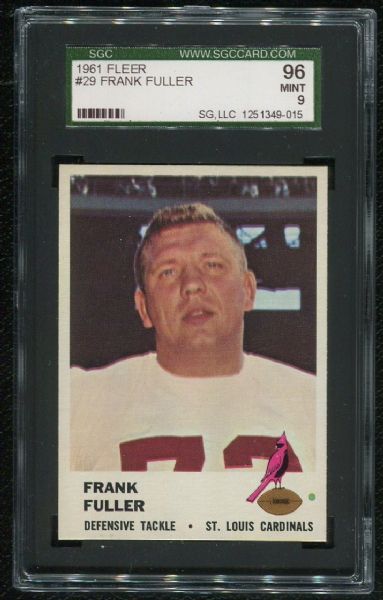 1961 Fleer #29 Frank Fuller SGC 96 MINT 9