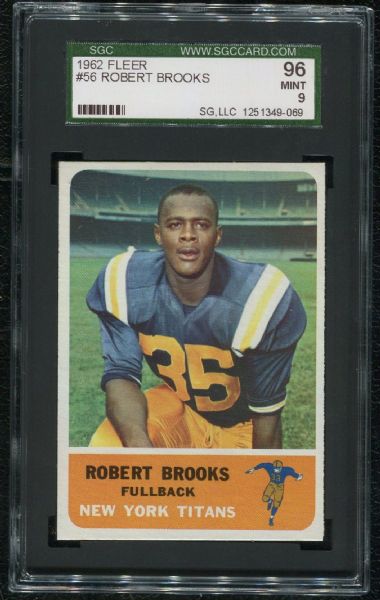 1962 Fleer #56 Robert Brooks SGC 96 MINT 9