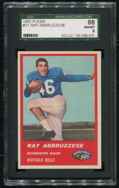 1963 Fleer #31 Ray Abbruzzese SGC 88 NM-MT 8