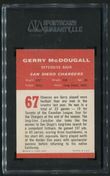 1963 Fleer #67 Gerry McDougall SGC 88 NM-MT 8