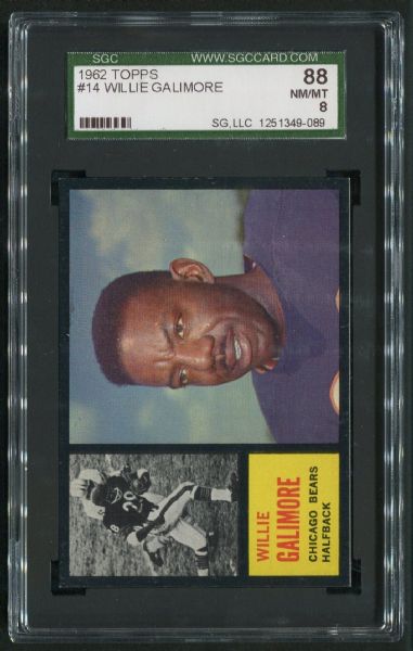 1962 Topps #14 Willie Galimore SGC 88 NM-MT 8