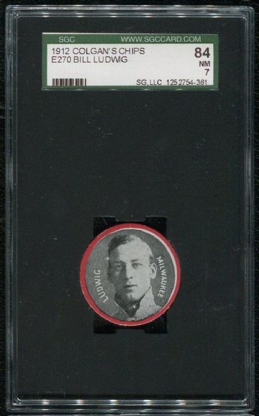 1912 Colgan's Chips E270 Red Border Bill Ludwig SGC 84 NM 7