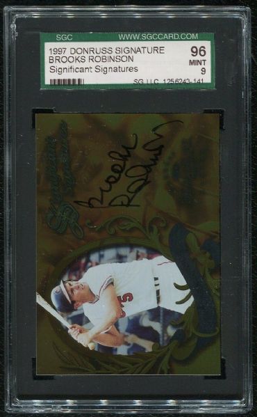 1997 Donruss Signature Series Brooks Robinson Autograph SGC 96 MINT 9