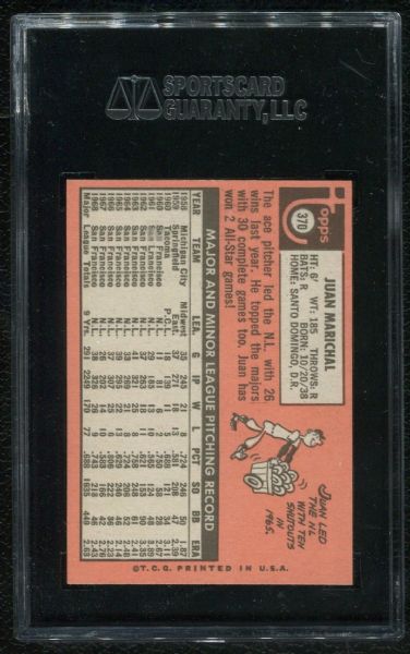 1969 Topps #370 Juan Marichal SGC 96 MINT 9