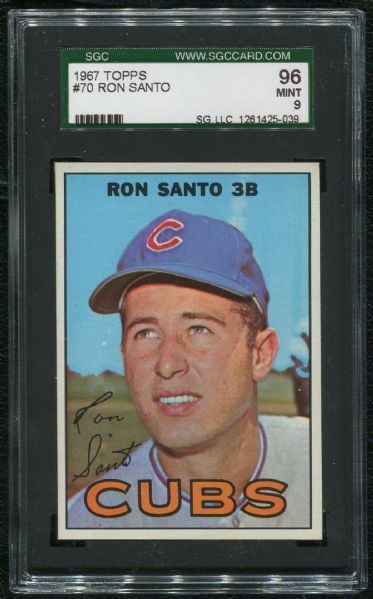 1967 Topps #70 Ron Santo SGC 96 MINT 9