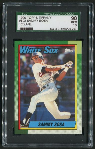 1990 Topps Tiffany #692 Sammy Sosa Rookie SGC 98 GEM MINT 10