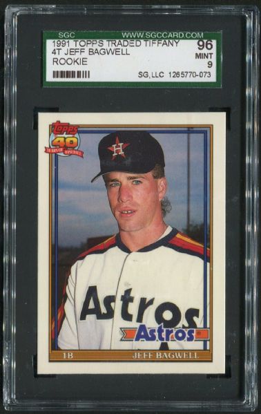 1991 Topps Traded Tiffany #4T Jeff Bagwell Rookie SGC 96 MINT 9