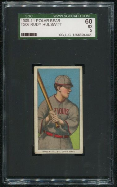 1909-11 Polar Bear T206 Rudy Hulswitt SGC 60 EX 5