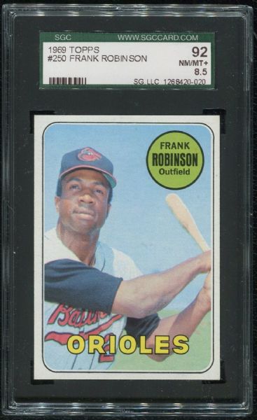 1969 Topps #250 Frank Robinson SGC 92 NM-MT+ 8.5