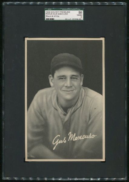 1939 Goudey Premiums B&W R303B Gus Mancuso SGC 50 VG-EX 4