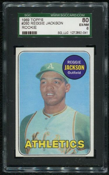 1969 Topps #260 Reggie Jackson Rookie SGC 80 EX-MT 6