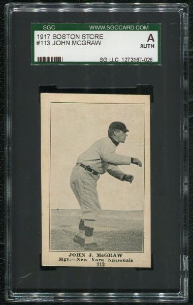 1917 Boston Store #113 John McGraw SGC Authentic