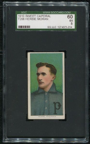 1910 Sweet Caporal Cigarettes T206 Herbie Moran SGC 60 EX 5