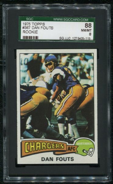 1975 Topps #367 Dan Fouts Rookie SGC 88 NM-MT 8