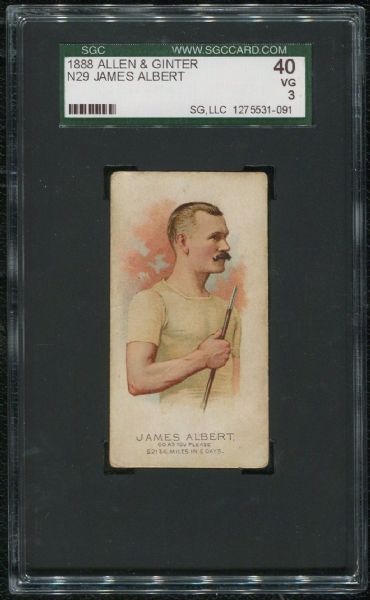 1888 Allen & Ginter N29 James Albert SGC 40 VG 3