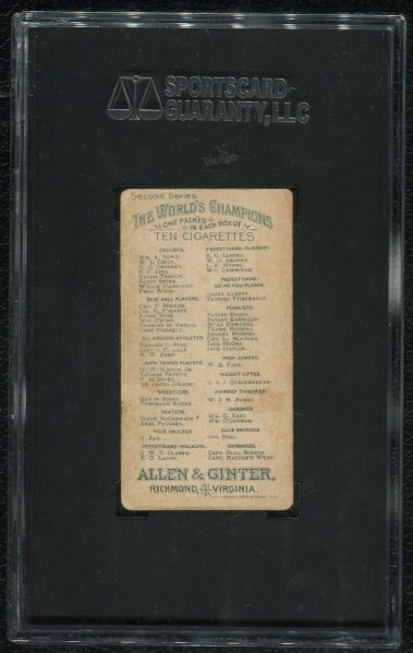 1888 Allen & Ginter N29 C.A.J. Queckberner SGC 40 VG 3