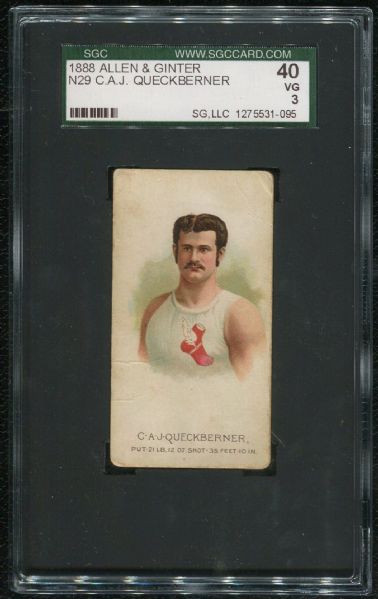 1888 Allen & Ginter N29 C.A.J. Queckberner SGC 40 VG 3