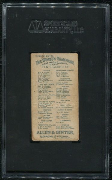 1888 Allen & Ginter N29 Thomas Pettit SGC 30 GOOD 2