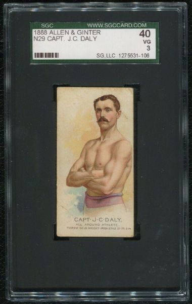 1888 Allen & Ginter N29 Capt. J.C. Daly SGC 40 VG 3