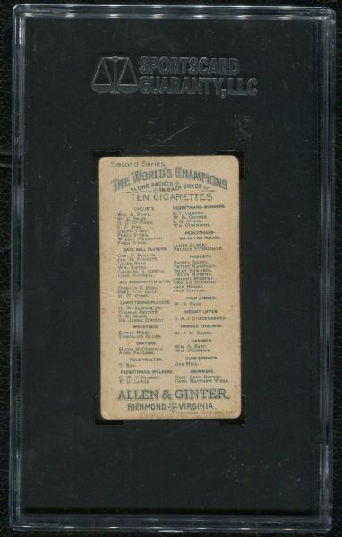 1888 Allen & Ginter N29 Johnny Murphy SGC 40 VG 3