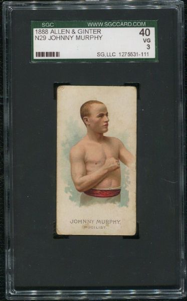 1888 Allen & Ginter N29 Johnny Murphy SGC 40 VG 3