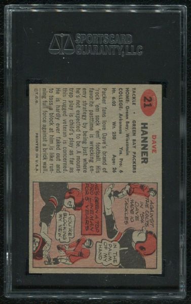 1957 Topps #21 Dave Hanner SGC 96 MINT 9