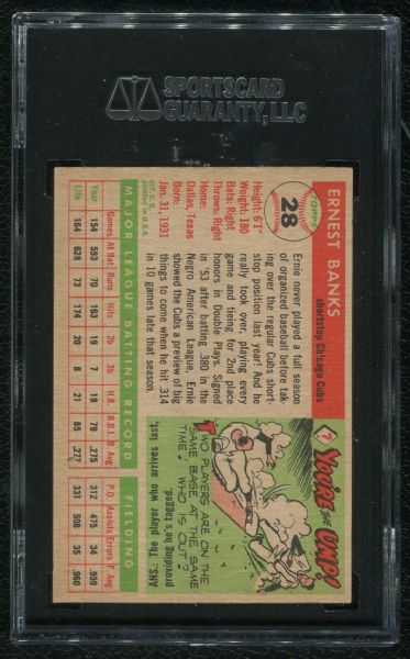 1955 Topps #28 Ernie Banks SGC 84 NM 7