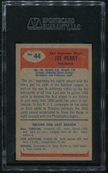 1955 Bowman #44 Joe Perry SGC 96 MINT 9