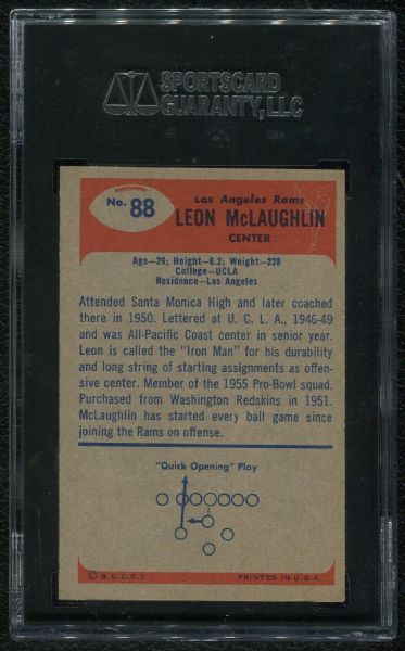 1955 Bowman #88 Leon McLaughlin SGC 88 NM-MT 8