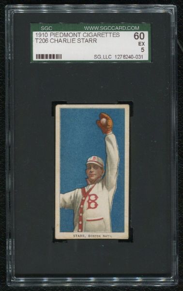 1910 Piedmont Cigarettes T206 Charlie Starr SGC 60 EX 5