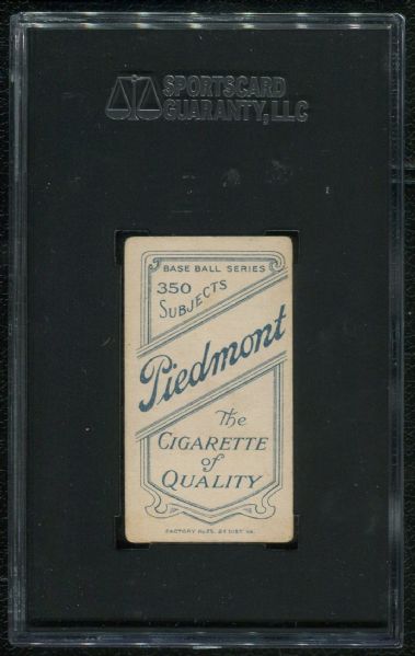 1910 Piedmont Cigarettes T206 Roger Bresnahan With Bat SGC 50 VG-EX 4