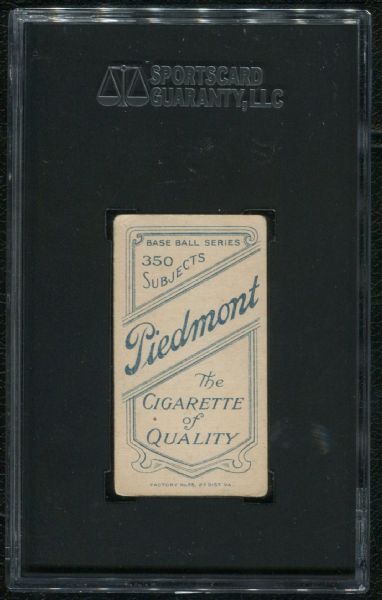 1910 Piedmont Cigarettes T206 Jimmy Collins SGC 40 VG 3