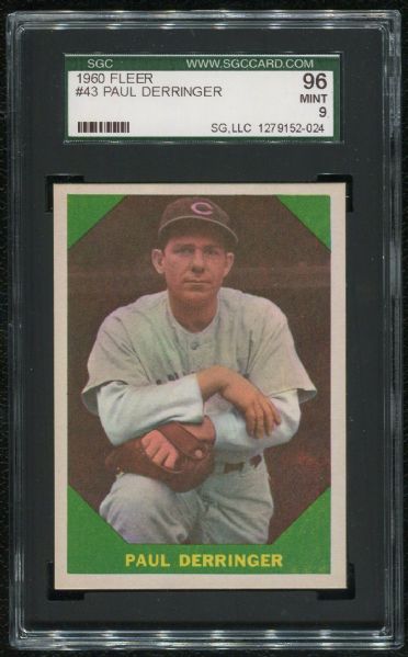 1960 Fleer #43 Paul Derringer SGC 96 MINT 9