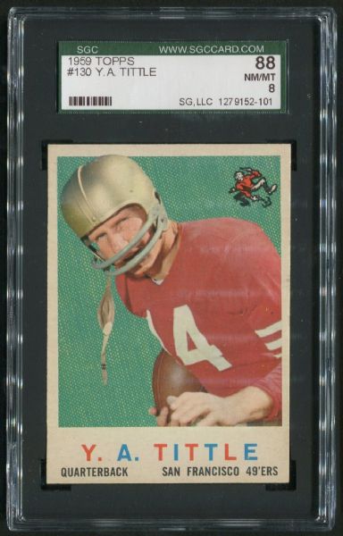 1959 Topps #130 Y.A. Tittle SGC 88 NM-MT 8