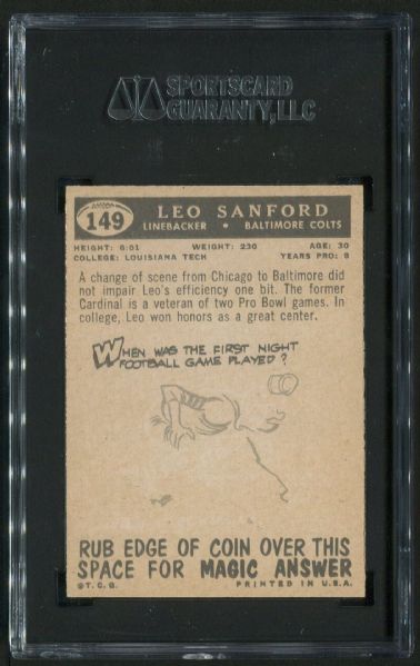 1959 Topps #149 Leo Sanford SGC 92 NM-MT+ 8.5